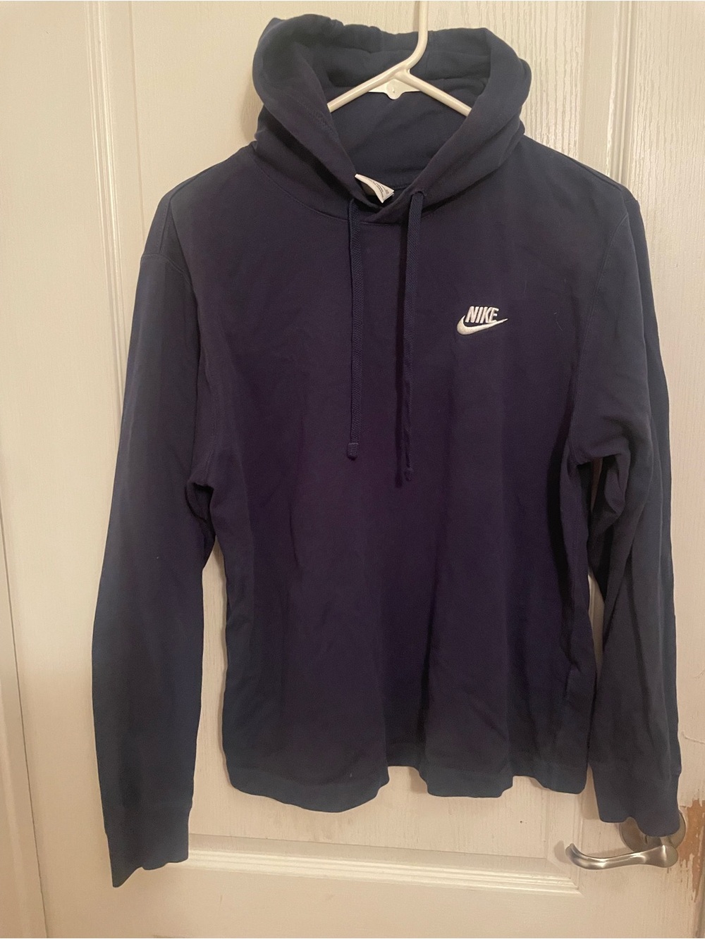Nike Men's Navy Hooded Pullover with White Swoosh